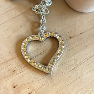 Silver Heart Crystal Keychain - Women Accessories
